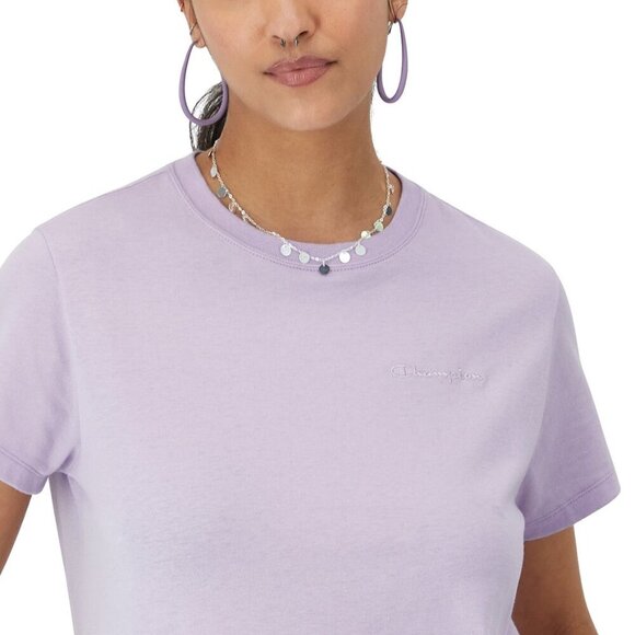 Champion Women’s The Classic Crewneck T‑Shirt NWT XL Morning Dew Lavender - Picture 4 of 5